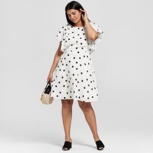 Never Worn A New Day White Polka Dot Dress- Medium
